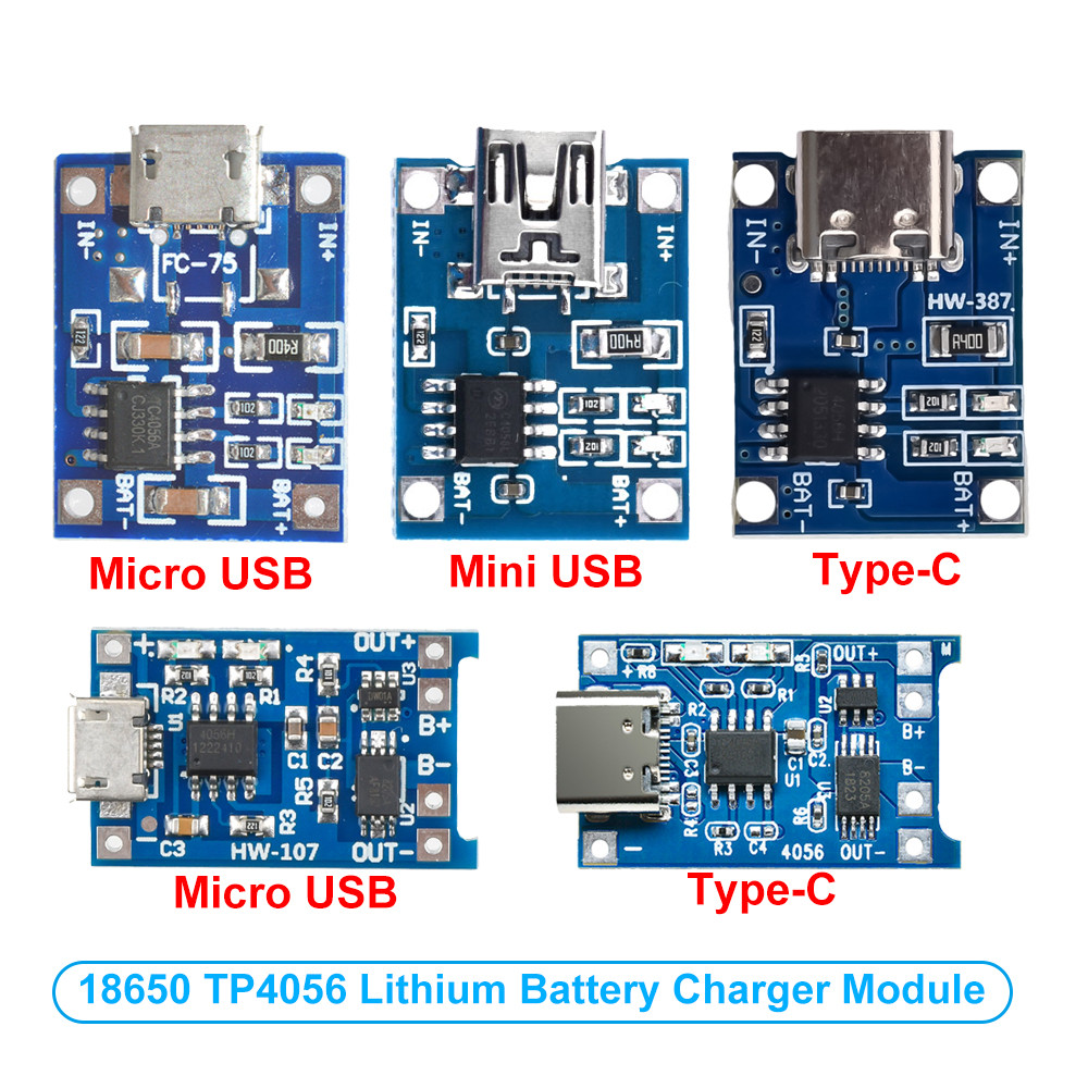 5Pcs 10Pcs Type-c Micro USB 5V 1A 18650 TP4056 TC4056A Lithium Battery ...