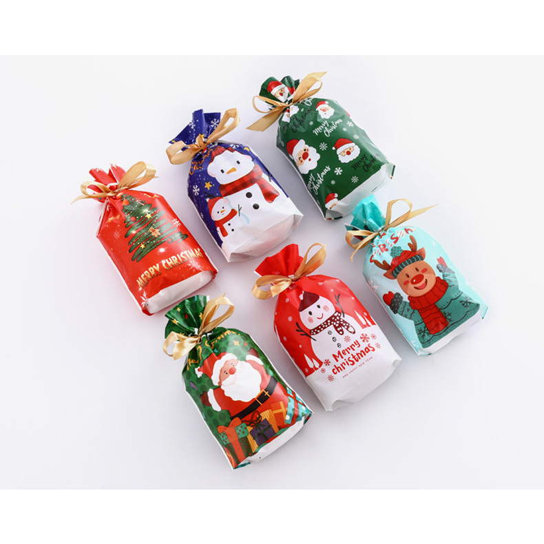 50Pcs Christmas Drawstring Bags, 15x23cm Gift Bags for Candy Toys, 6 ...