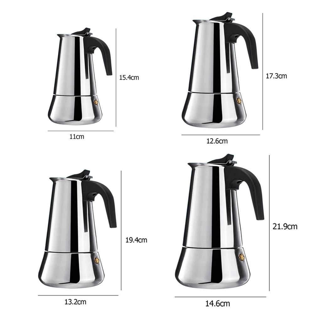 Stainless Steel Moka Espresso Maker Leak-proof Percolator Coffee Pot ...