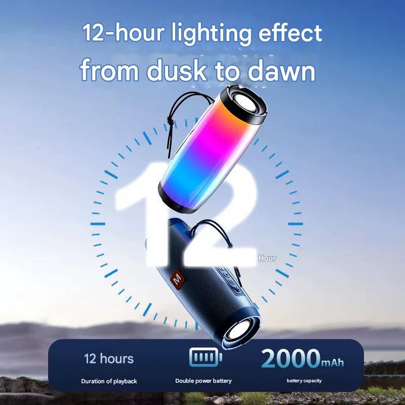 High-Power Wireless Portable Speaker with RGB LED Lighting New FM Radio ...