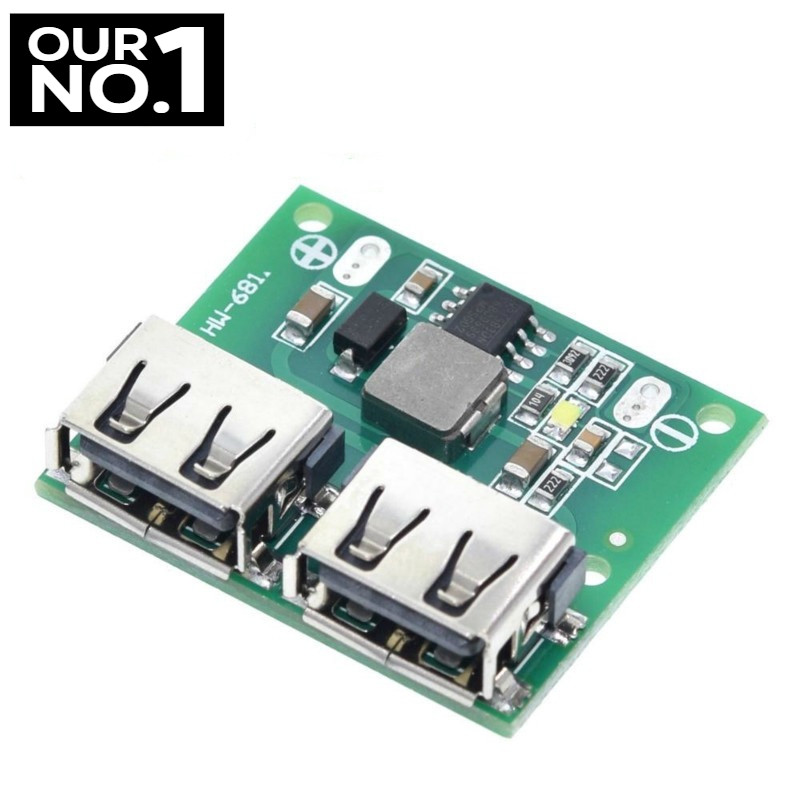 Produktbild von DAOKAI 2x DC-DC Step-Down Modul – 9-36V Auf 5V, 3A, Dual USB, Wirkungsgrad 92%, Für Solar & Auto