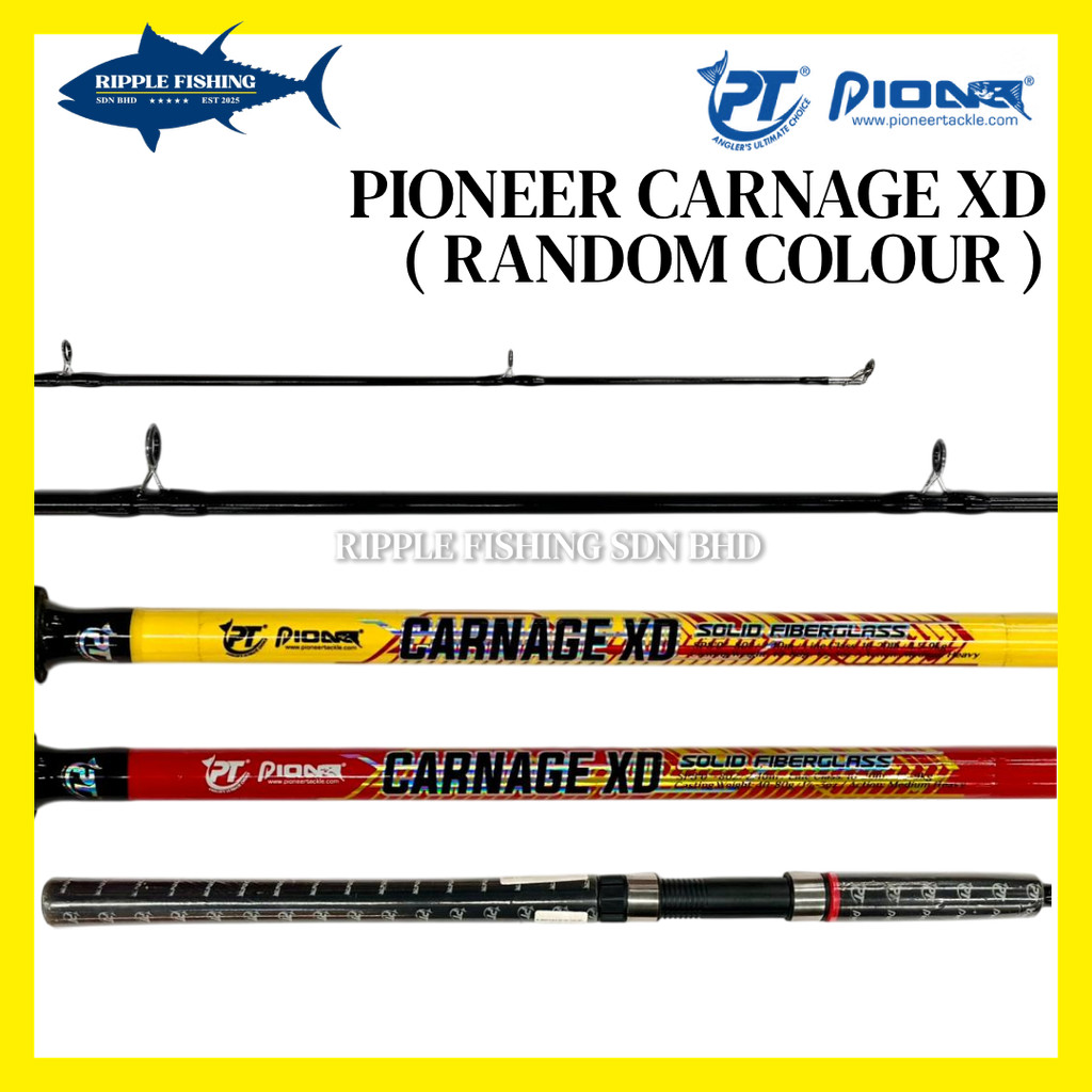 PIONEER CARNAGE XD SOLID FIBERGLASS SPINNING ROD (RANDOM COLOUR ...
