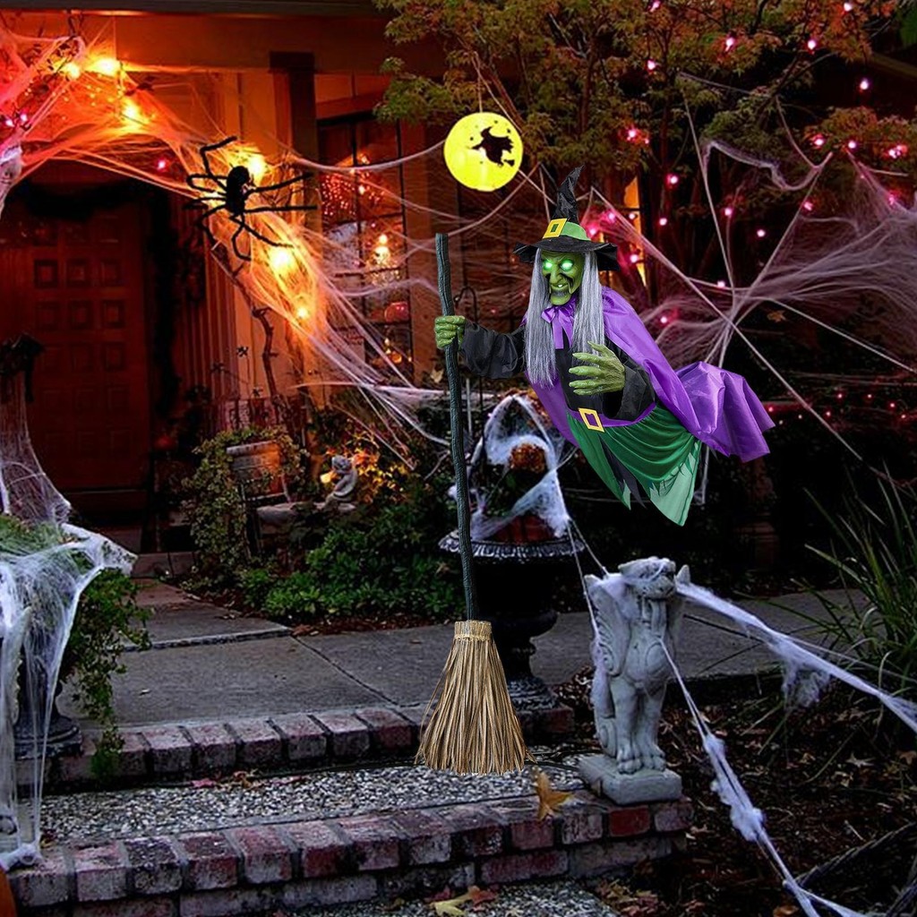 Flying Witch Halloween Decor Halloween Props Garden Flying Witch Flying