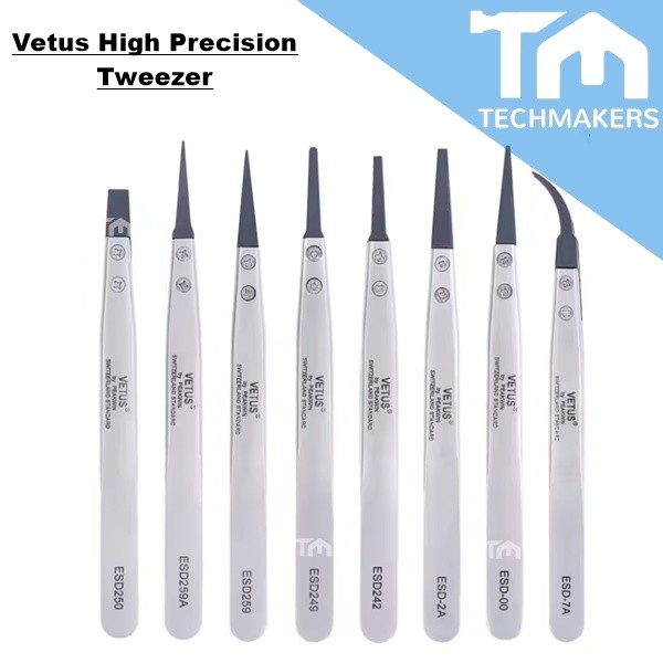 Vetus High Precision Tweezer ESD259A/ ESD250/ ESD2A/ ESD259/ ESD7A/ ESD249/ ESD00/ ESD242 Carbon Fibre Tip Tweezers