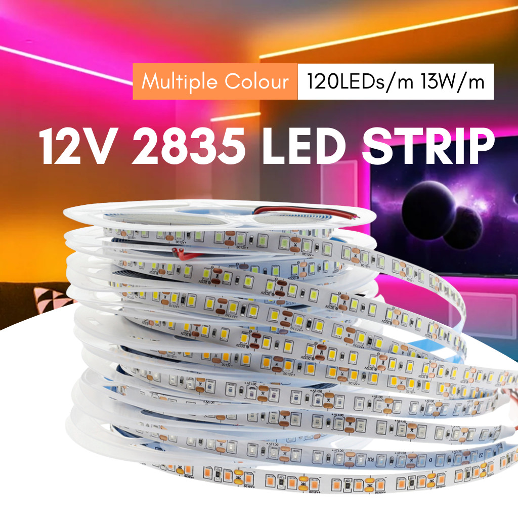 Multicolor LED Strip Light 5M 2835 120LED/m DC12V Flexible Led Neon ...