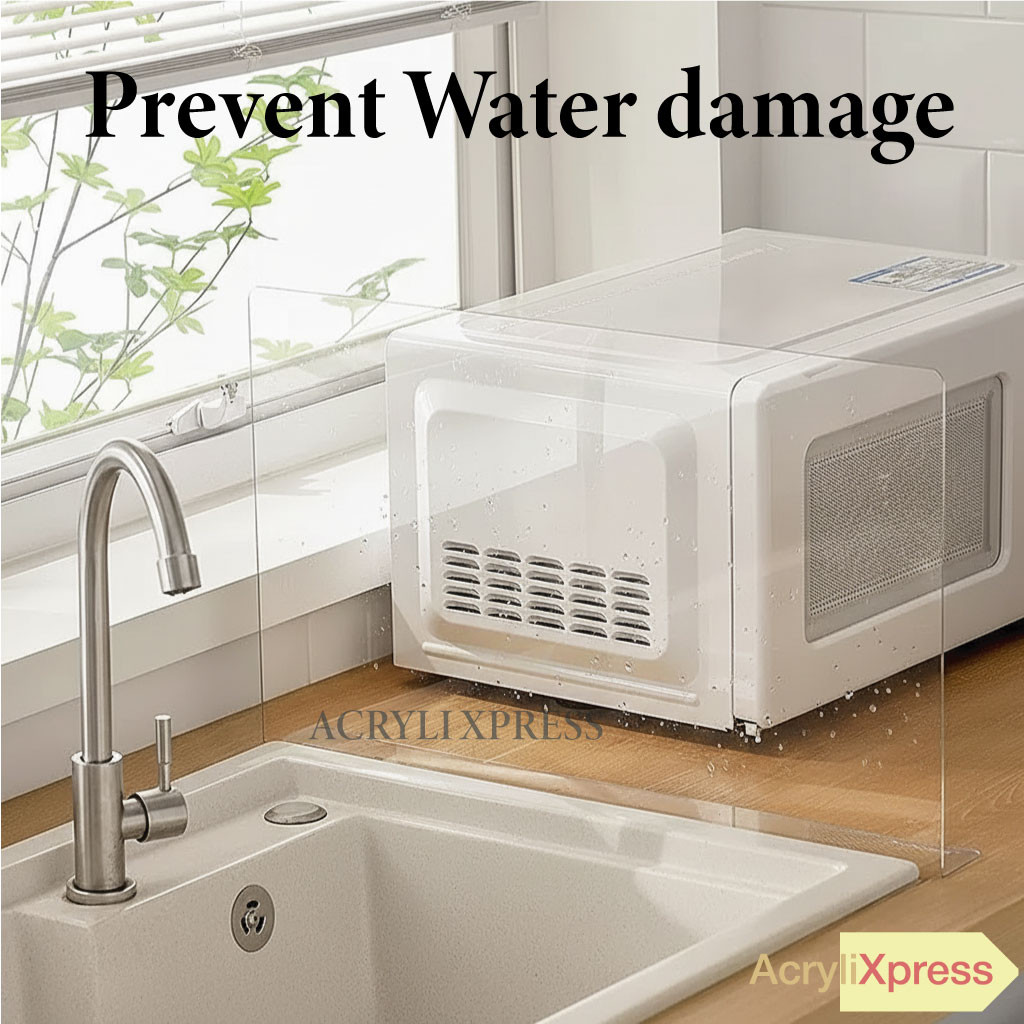UMAKE Transparent Sink Splash Guard Premium Acrylic Water Splash Guard ...