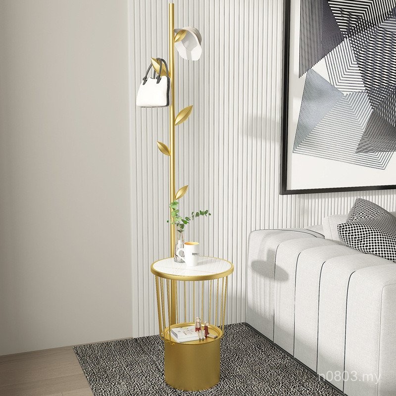 Nordic Metal Round Light Luxury Small Table Side Table Coat Rack ...