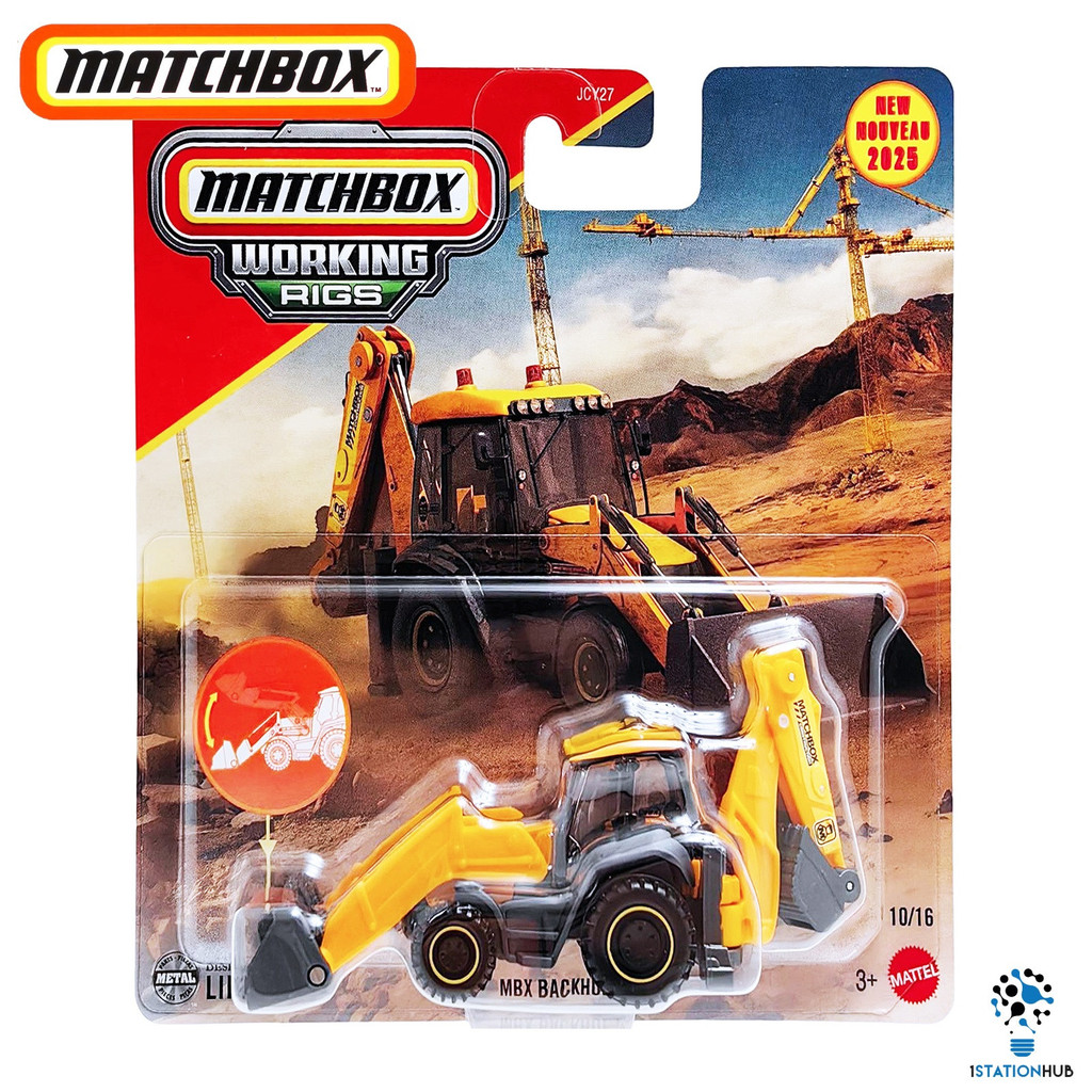 Lori Mainan Trak Matchbox Working Rigs MBX Backhoe Diecast Metal ...