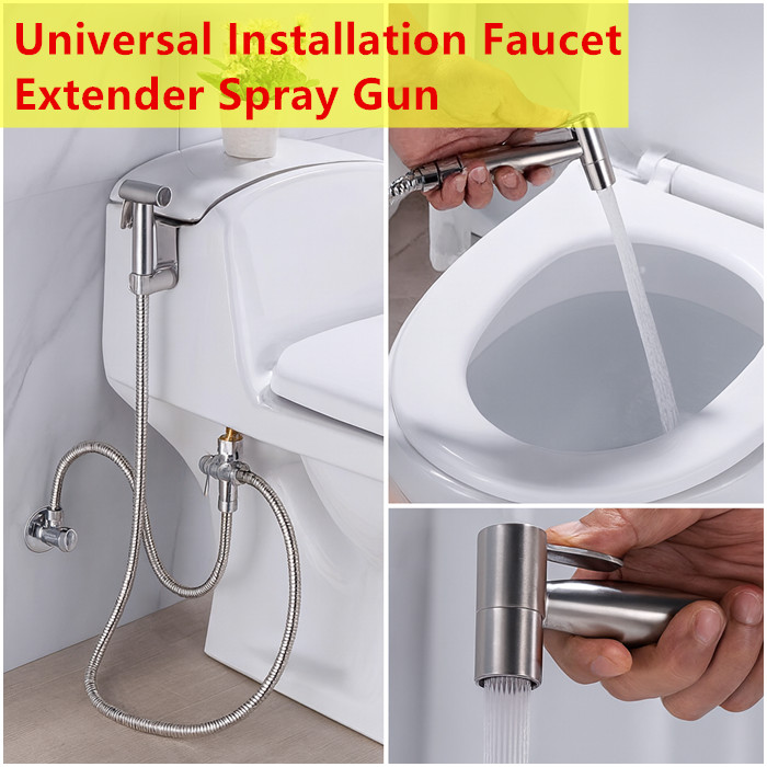 Toilet Bidet Spray Gun with Stainless Steel Hose Set Bathroom Flushing ...
