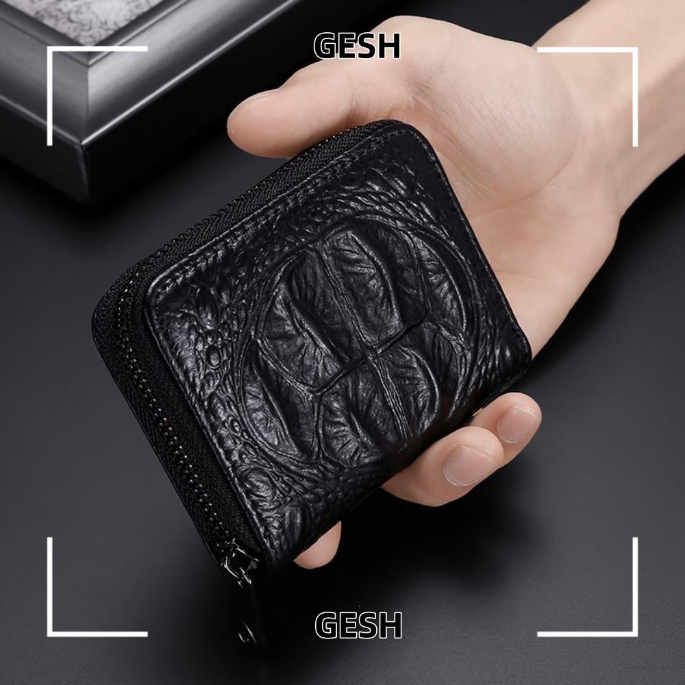GESH Crocodile Leather Wallet, Portable Anti Theft Coin Purse, PU ...