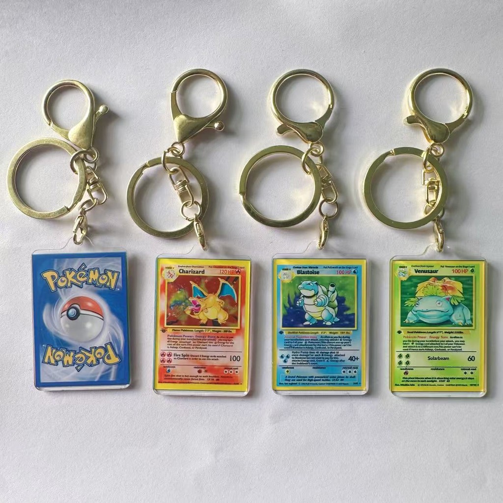 Pokemon Anime Small Card Key Chain Charizard Keychains Blastoise ...