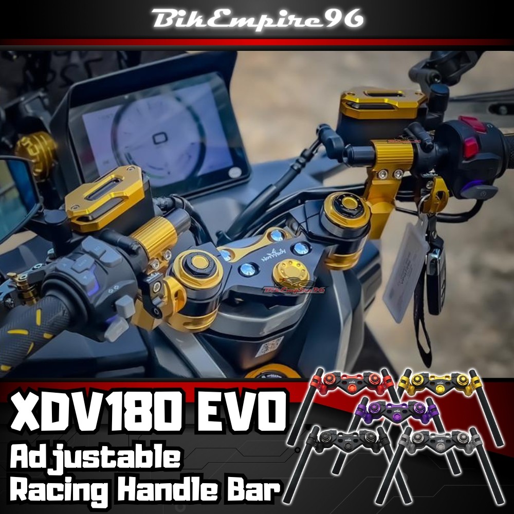 XDV180 Evo Adjustable Racing Handle Bar Premium CNC Aluminum Solid Clip ...