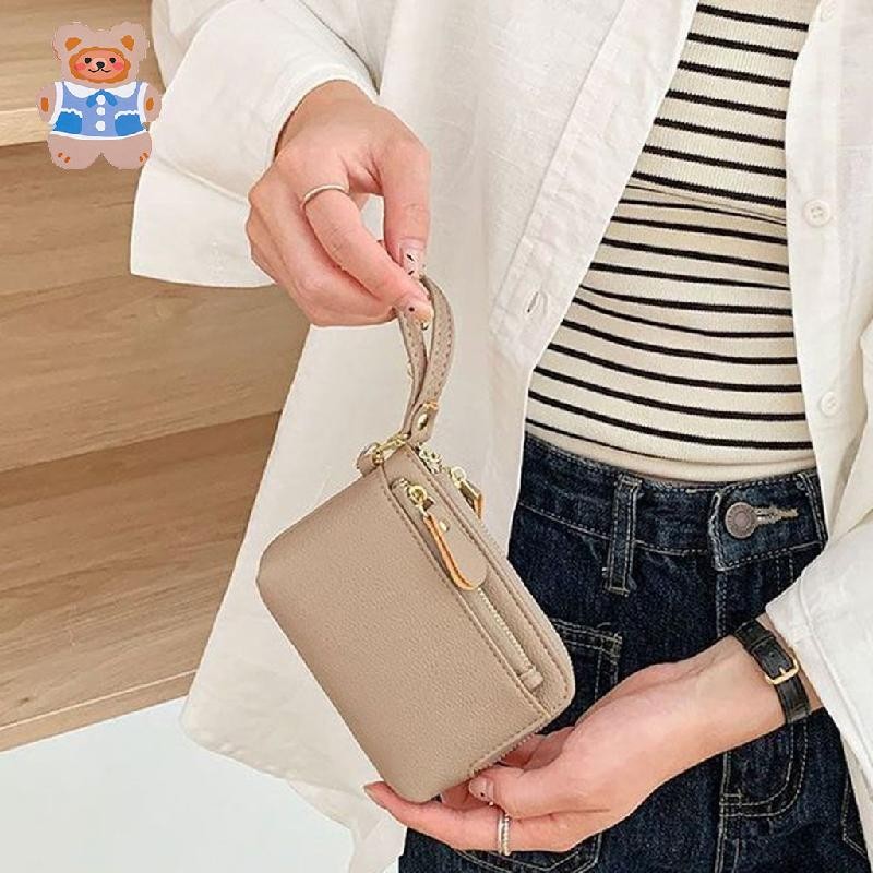 Women Simple Design Short Wallets Folding Coin Card Holder PU Leather ...