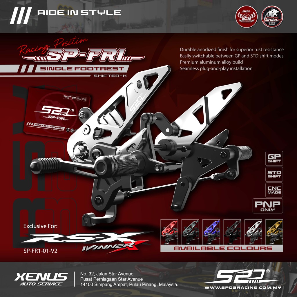 Single Footrest SPD Racing S2D HONDA RS150 RSX150 WINNER X RSX PNP ...