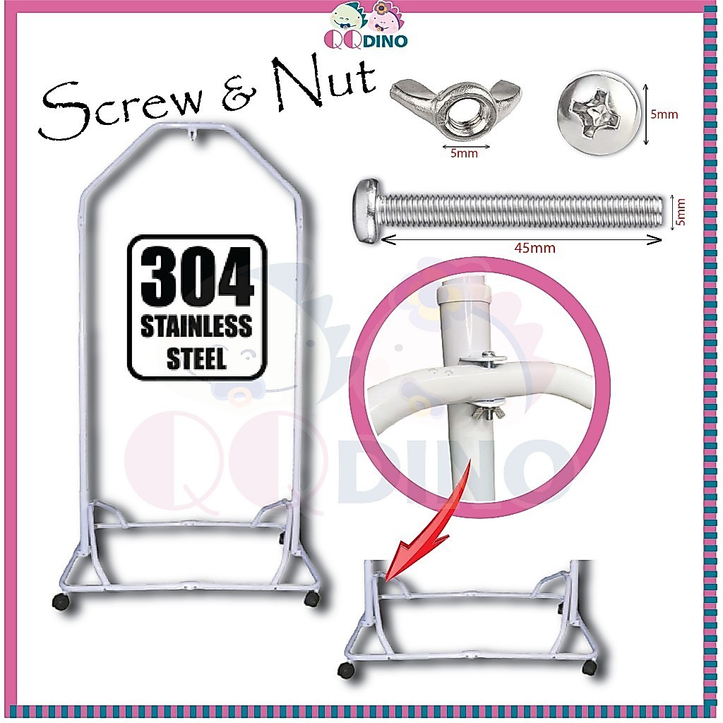 Screw Pan Head Butterfly Nut Wing Nut Skru Bunga Aksesories Spring Cot ...