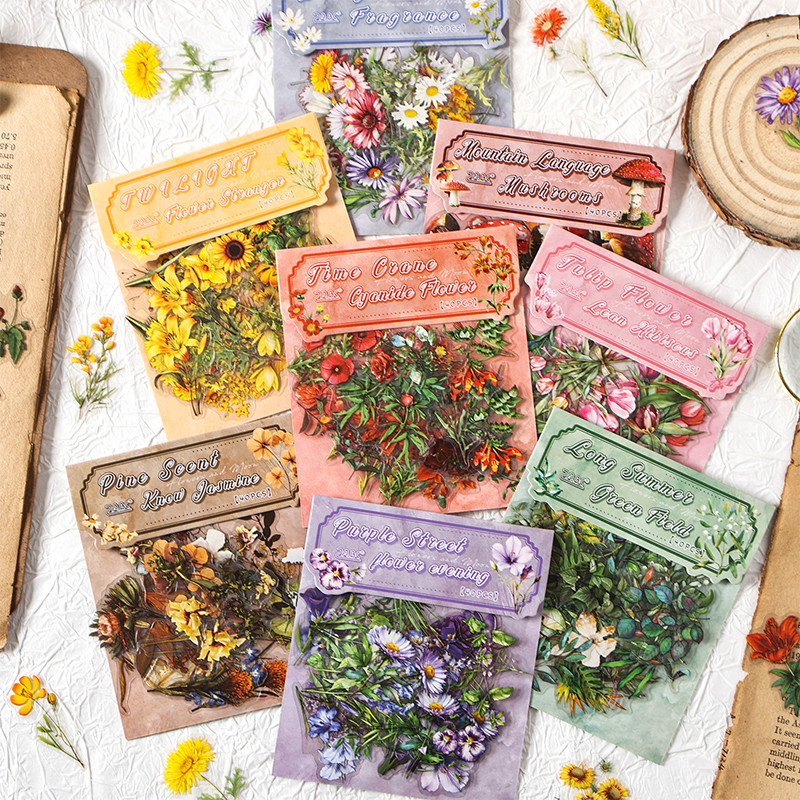 40 Pcs Beautiful Flowers Dream Series PET Stickers Journal Deco DIY ...