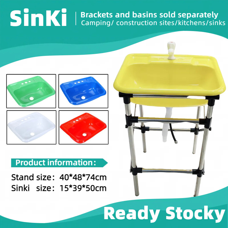 Kitchen Sinki Plastic Basin with Foldable Stand Sinki Portable Dapur ...