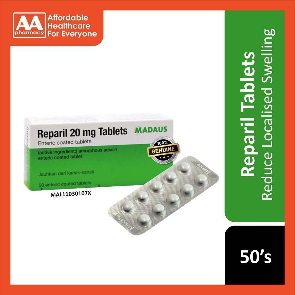 Reparil 20mg Tablet (50's) - Reduces Inflammation and Swelling | Shopee ...