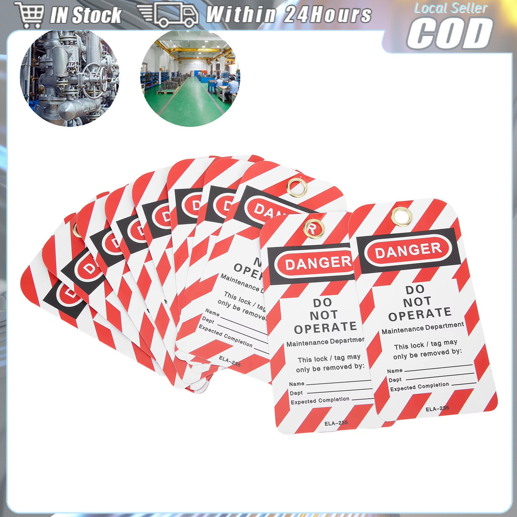 10Pcs Danger Do Not Operate Label Safety lockout tag PVC Equipment ...