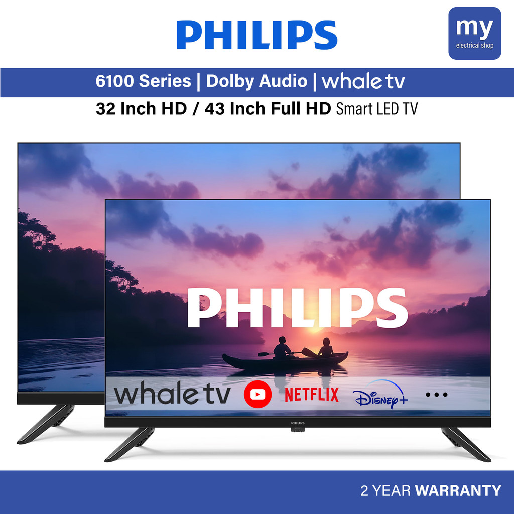 Philips Whale TV 32 Inch HD / 43 Inch Full HD HDR LED Smart TV ...