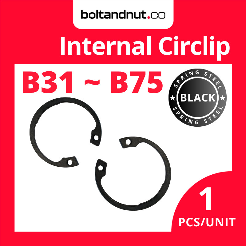 Internal Circlip JIS B 2804 | Spring Steel Black | B31 - B75 | C Clip ...