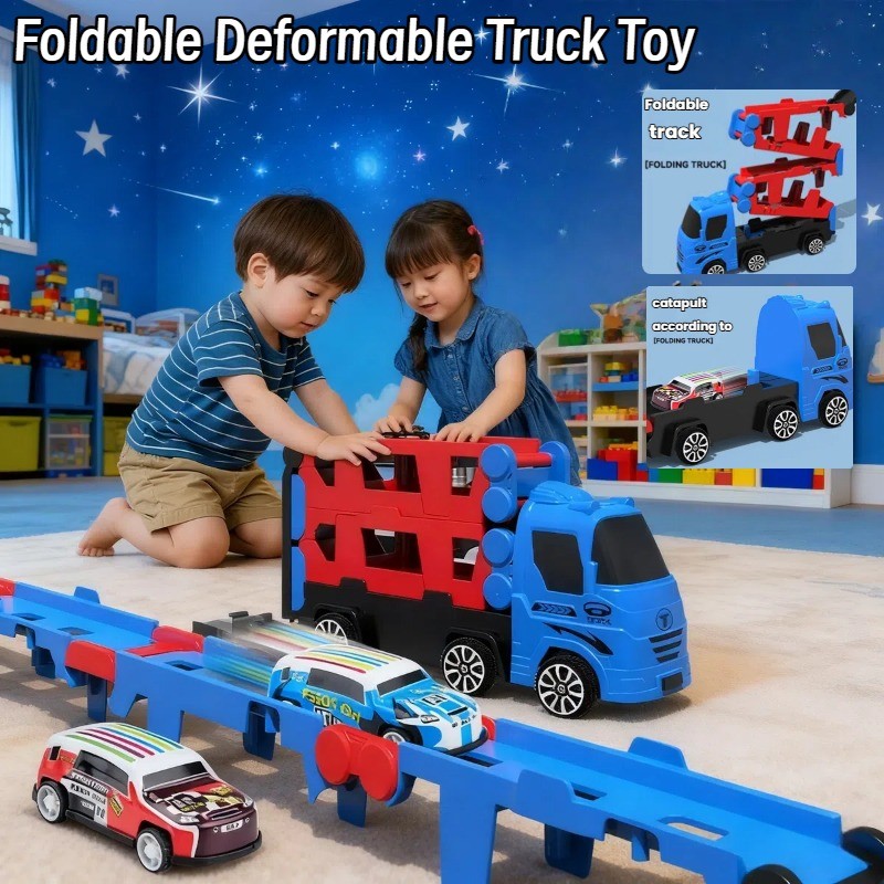 Ejectable Container Truck Toy Foldable Deformable Truck Toy with Cars ...