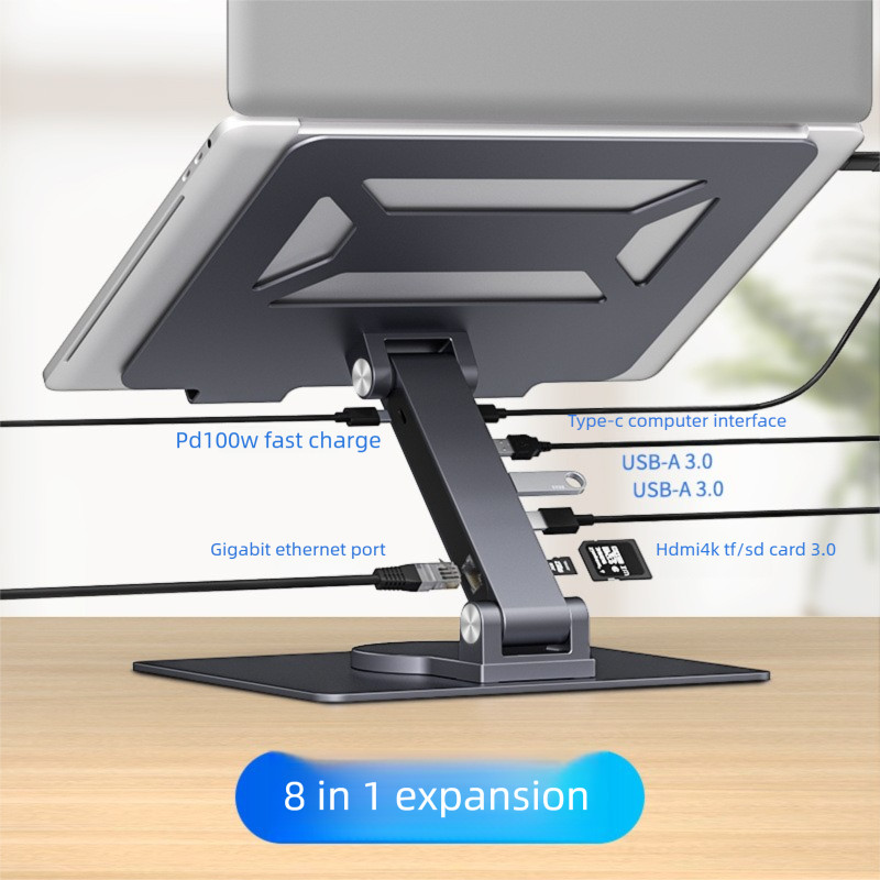 Gigabit Network Port 8 in 1 Notebook Stand PD Fast Charge Rotating ...