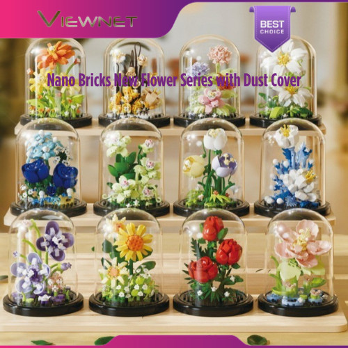 MINI BRICKS MICRO NANO BLOCKS DIY FLOWER BOUQUET WITH DUST COVER ...