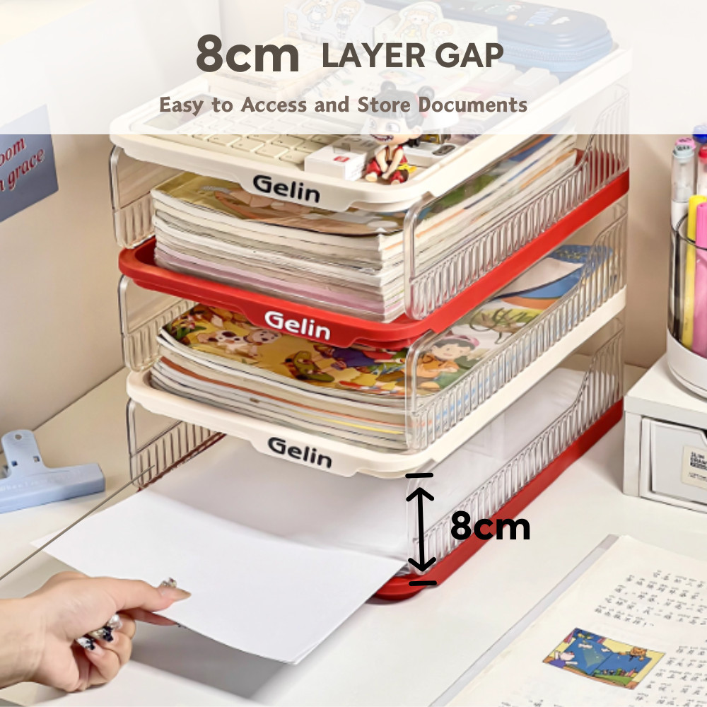 SAVE Multi-Layer Paper Tray Stackable File Organizer Document Storage ...