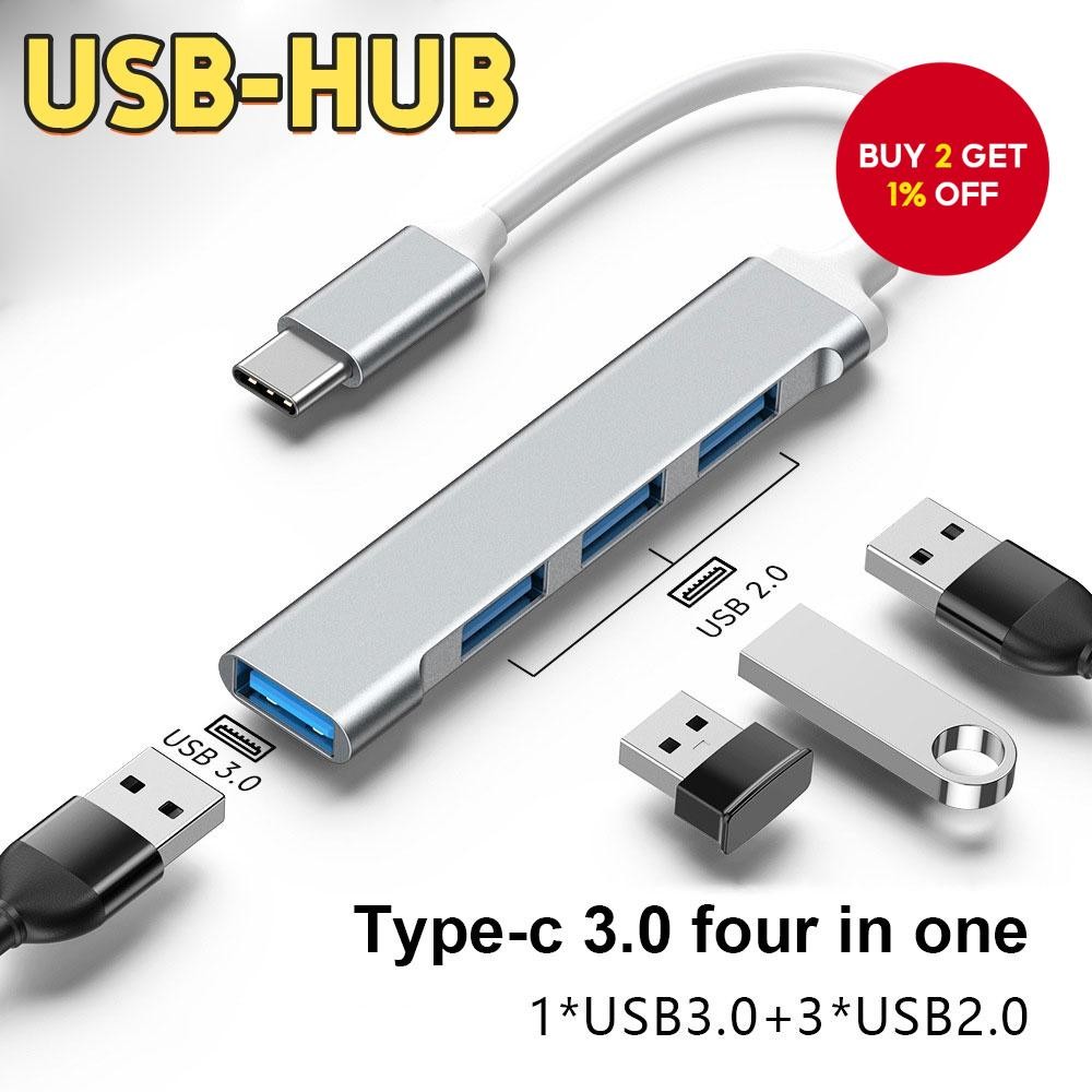 USB Hub 3.0 Type C OTG Aluminum 4 in 1 USB Adaptor Ports Expander ...