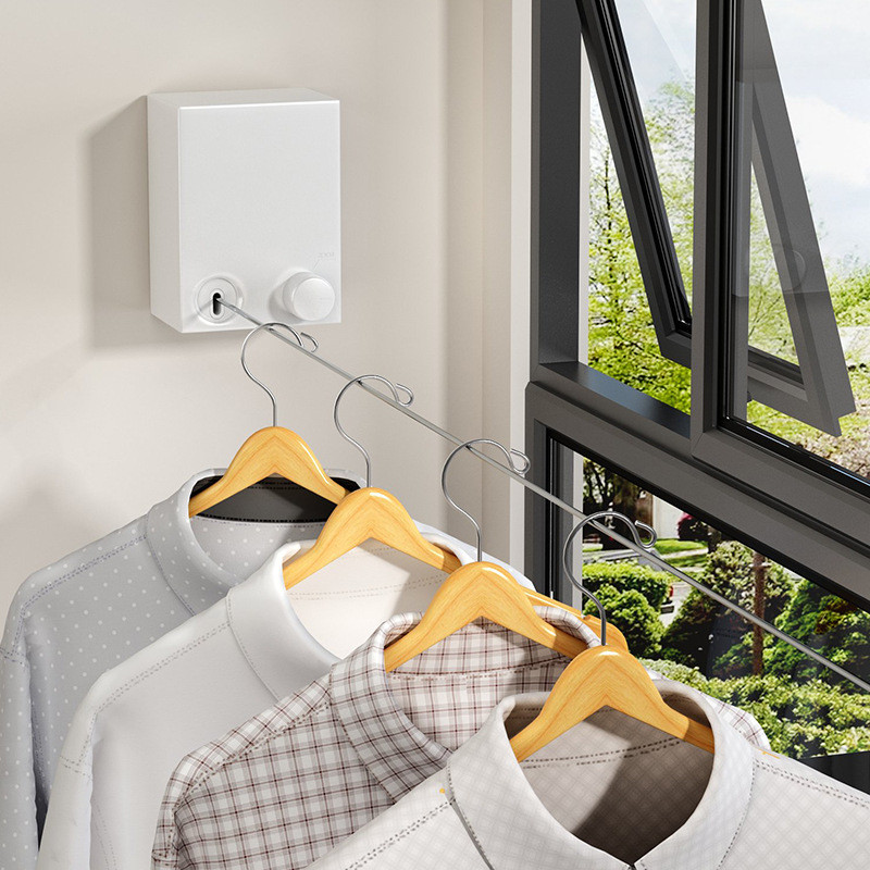 Invisible Clothesline Shrink Drying Clothes Indoor Perforation-Free ...