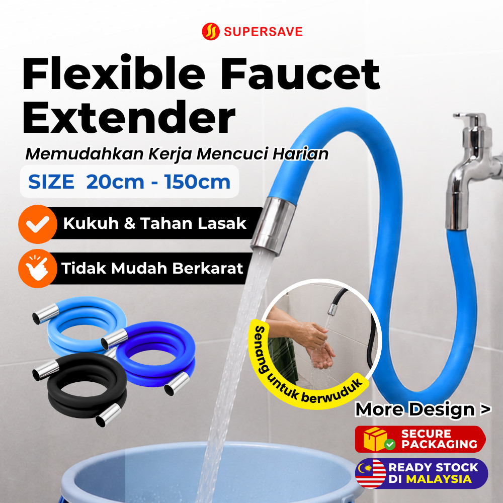 SUPERSAVE Flexible Faucet Extender Universal Rotatable Pipe 360 Degree ...