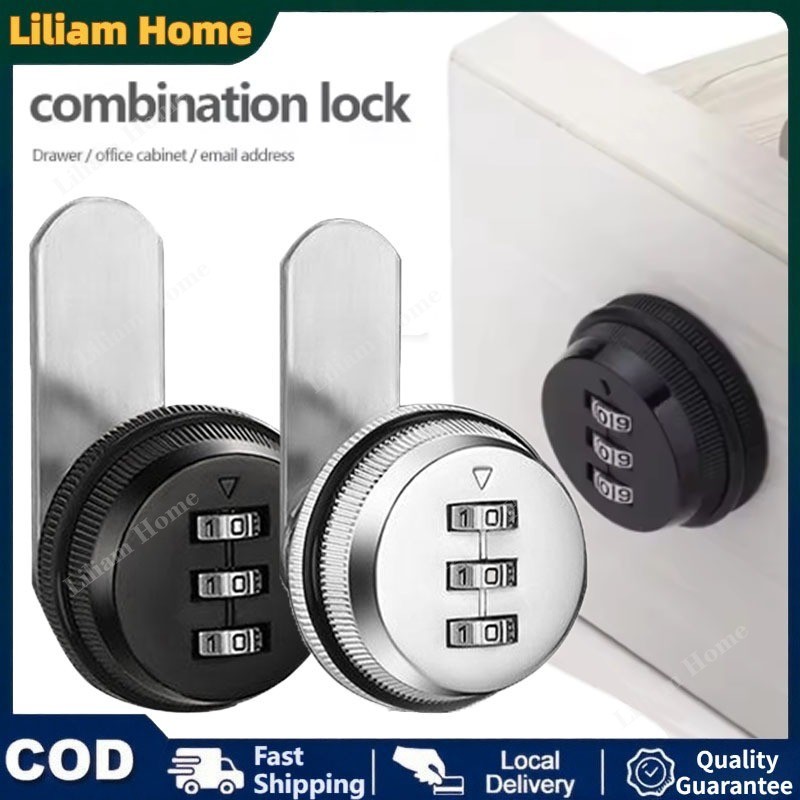 3 Digit Security Password Keyless Drawer Cam Lock Combination Coded ...
