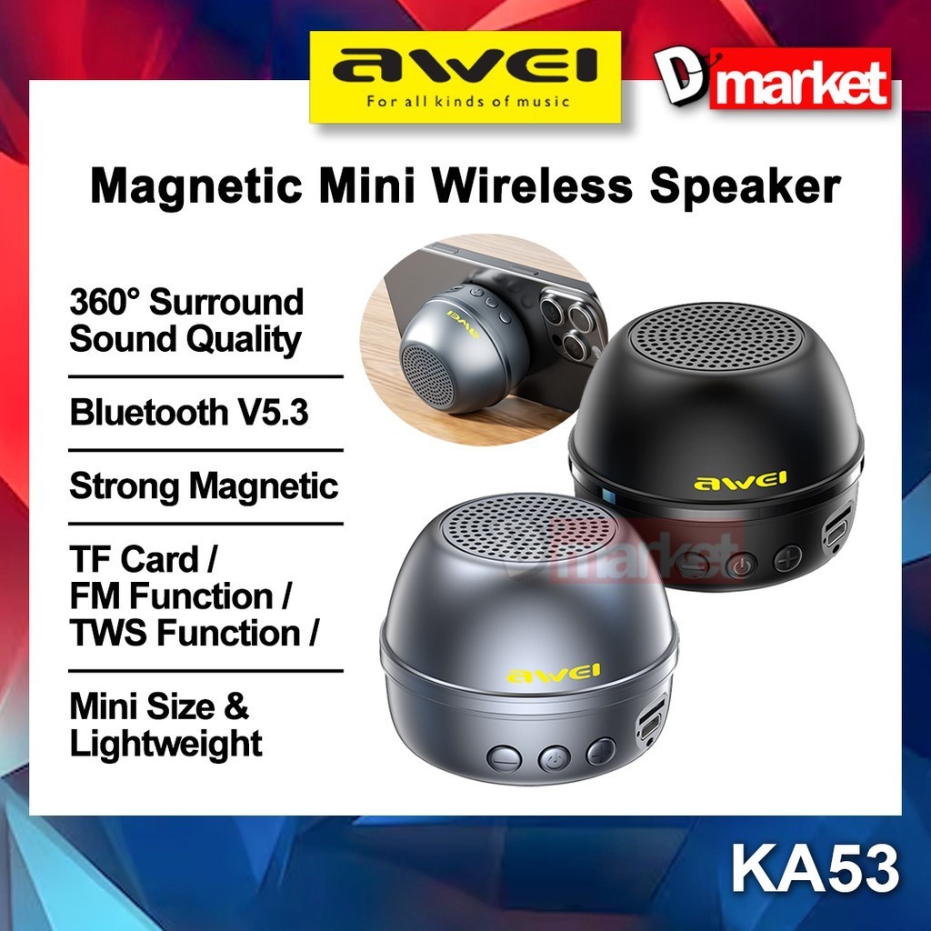 Awei KA53 Mini Wireless Speaker Magnetic Speaker Portable Mini Speaker ...
