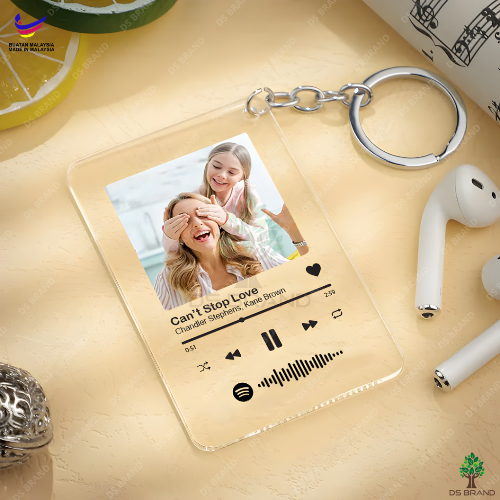 Dekorasi Keychain Muzik/ Special Gift Custom Spotify Keychain With ...