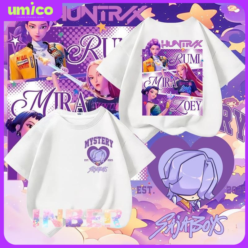 UMICO 2025 New Kpop Demon Hunters T-Shirt Kids -Kpop Huntrix Mira, Rumi ...