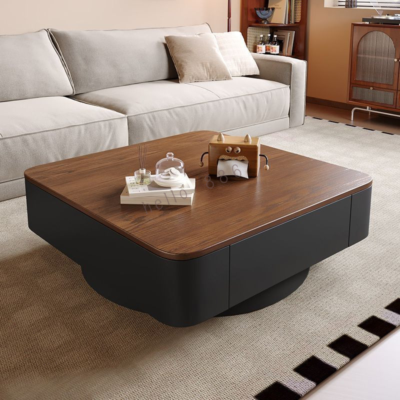 Square Solid Wood Telescopic Tea Table, Modern, Simple, Light Luxury ...