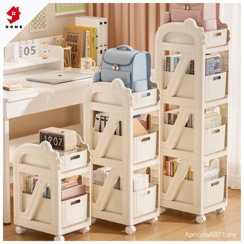 Schoolbag Storage Rack with Wheels | Movable Under Desk Organizer ...