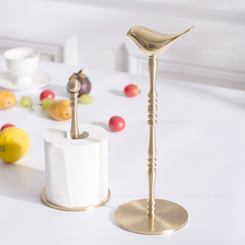 Light Luxury Solid Brass Paper Towel Rack Nordic Kitchen Paper Holder ...