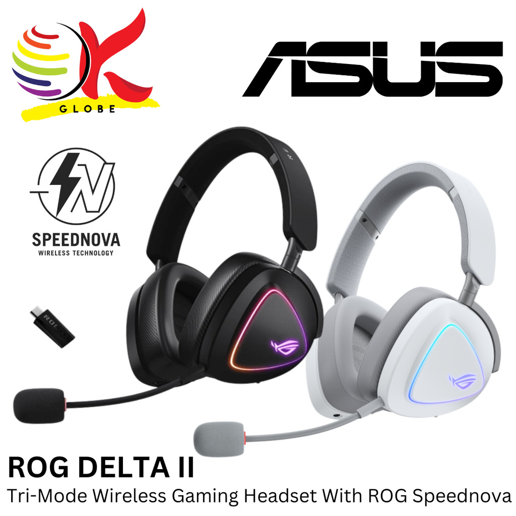 ASUS ROG DELTA II TRI-MODE WIRELESS GAMING HEADSET HEADPHONE A701 WITH ...