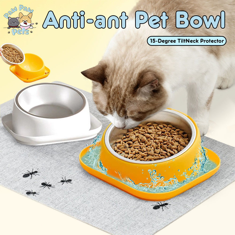 Anti-ant Stainless Steel Double Pet Feeder Bowl for Dogs & Cats ...