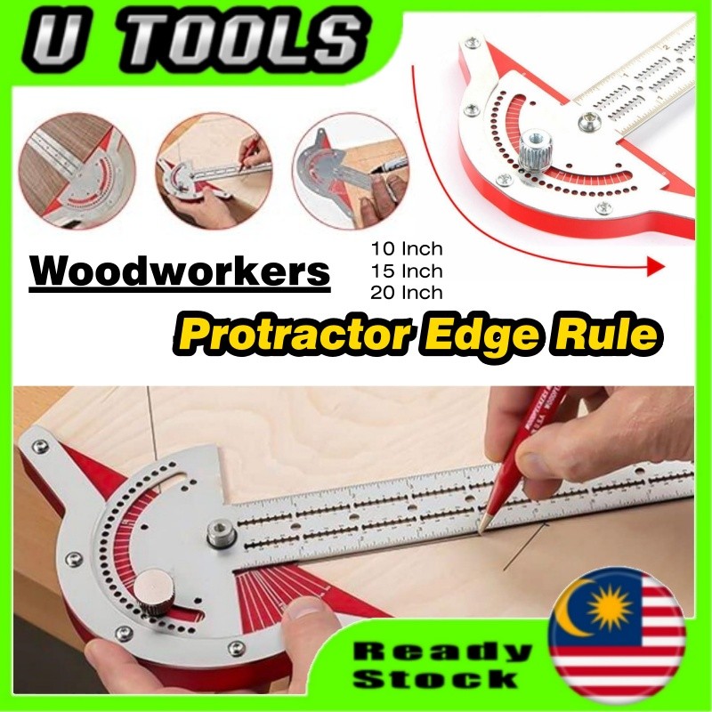 T-Type Woodworkers Edge Ruler Protractor Woodworking Ruler Angle ...