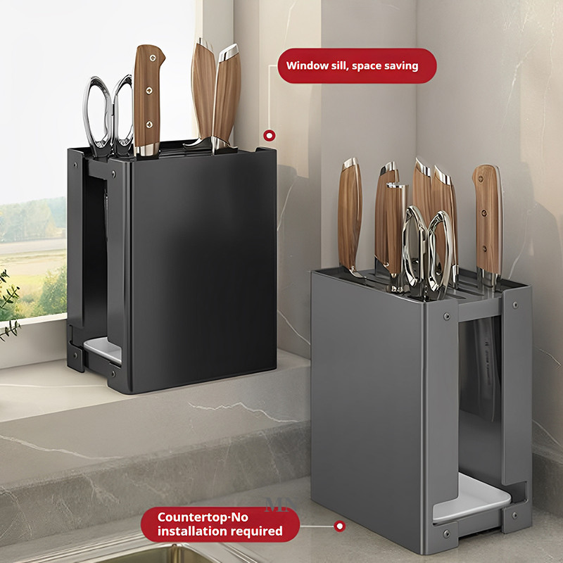 Kitchen Knife Holder Multifunctional Storage Rack Household Drainage ...