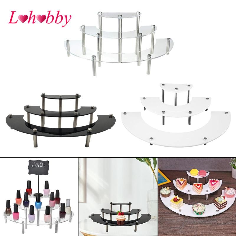 [Lohobby] 3 Tiers Acrylic Display Risers Collectibles Display Shelf ...