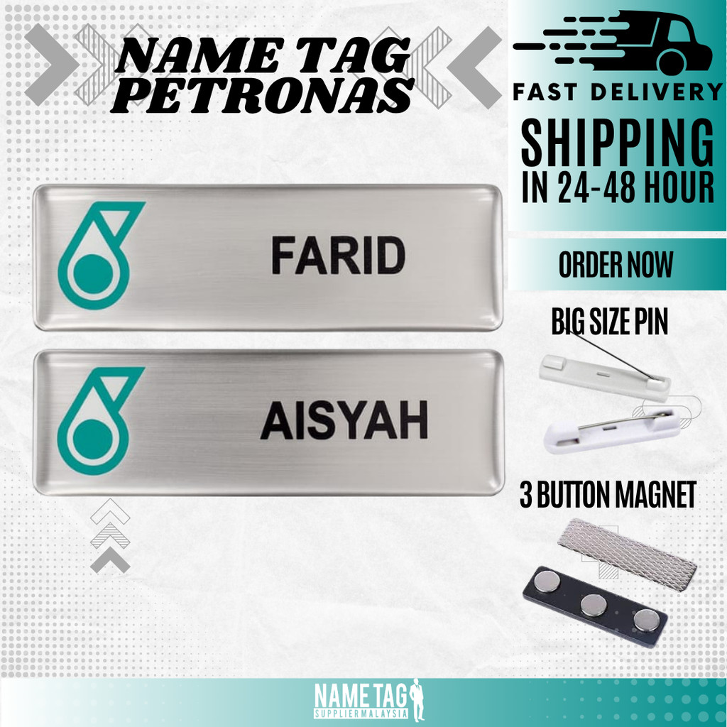 Name Tag Epoxy Acrylic Petronas Silver (75X25mm) | Shopee Malaysia