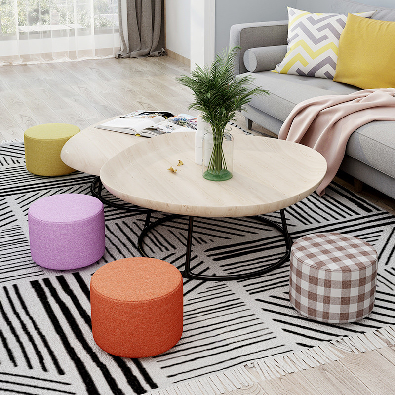 Small Small Stool Household Fabric Sofa Stool Lazy Coffee Table Stool ...