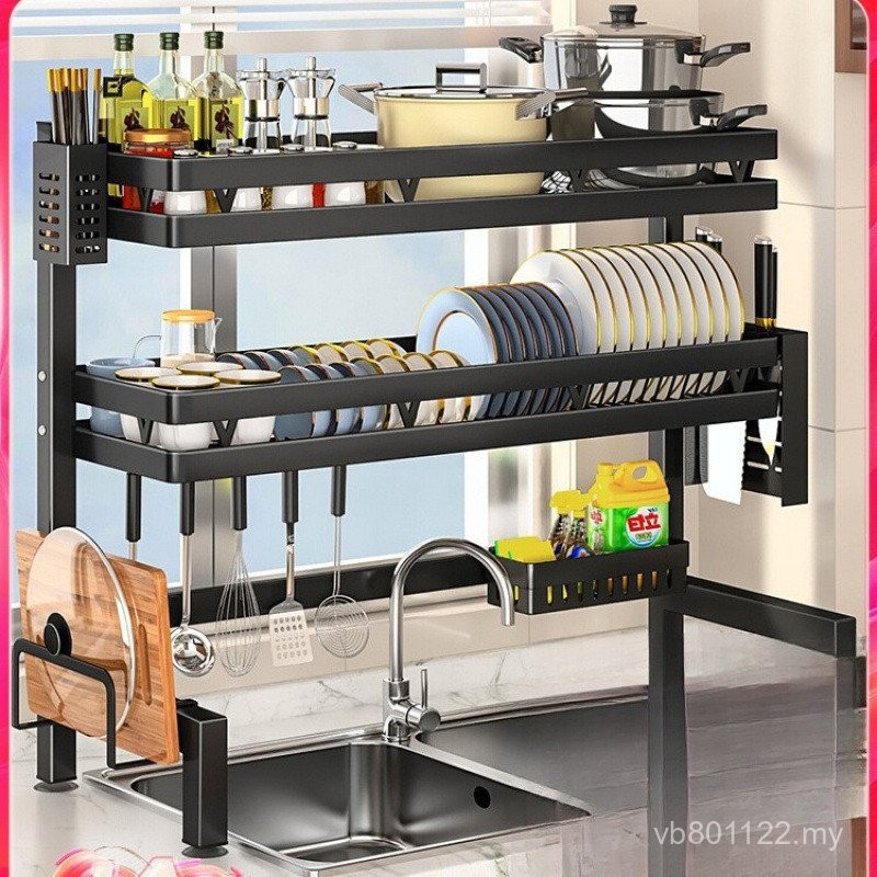 Dish Rack Sink Multifunctional Drain Rack Storage Rack Kitchen Sink ...
