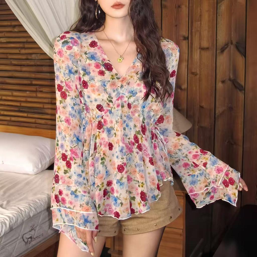 chiffon Paula Women lacey Promotions chiffon blouse AM1801 Clothes
