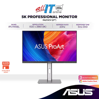 ASUS PA27JCV 27" ProArt Display 5K 60Hz Professional Monitor | IPS | 5ms(GTG) | Light Sync | Built-in Speakers | USB-C