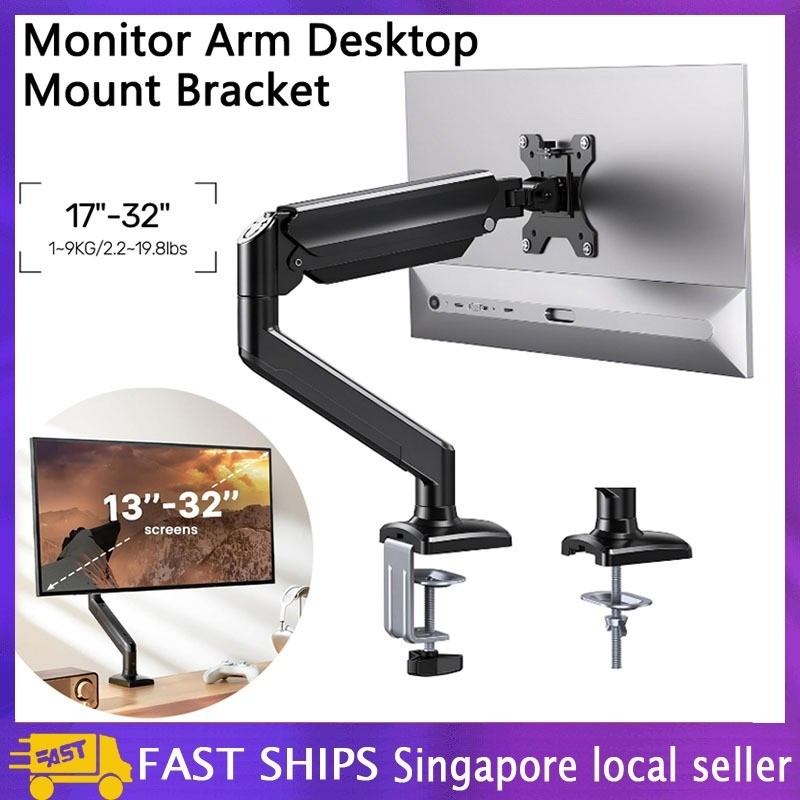 Monitor Arm Desktop Mount Bracket 17”32” Bearing 10kg 360 ...